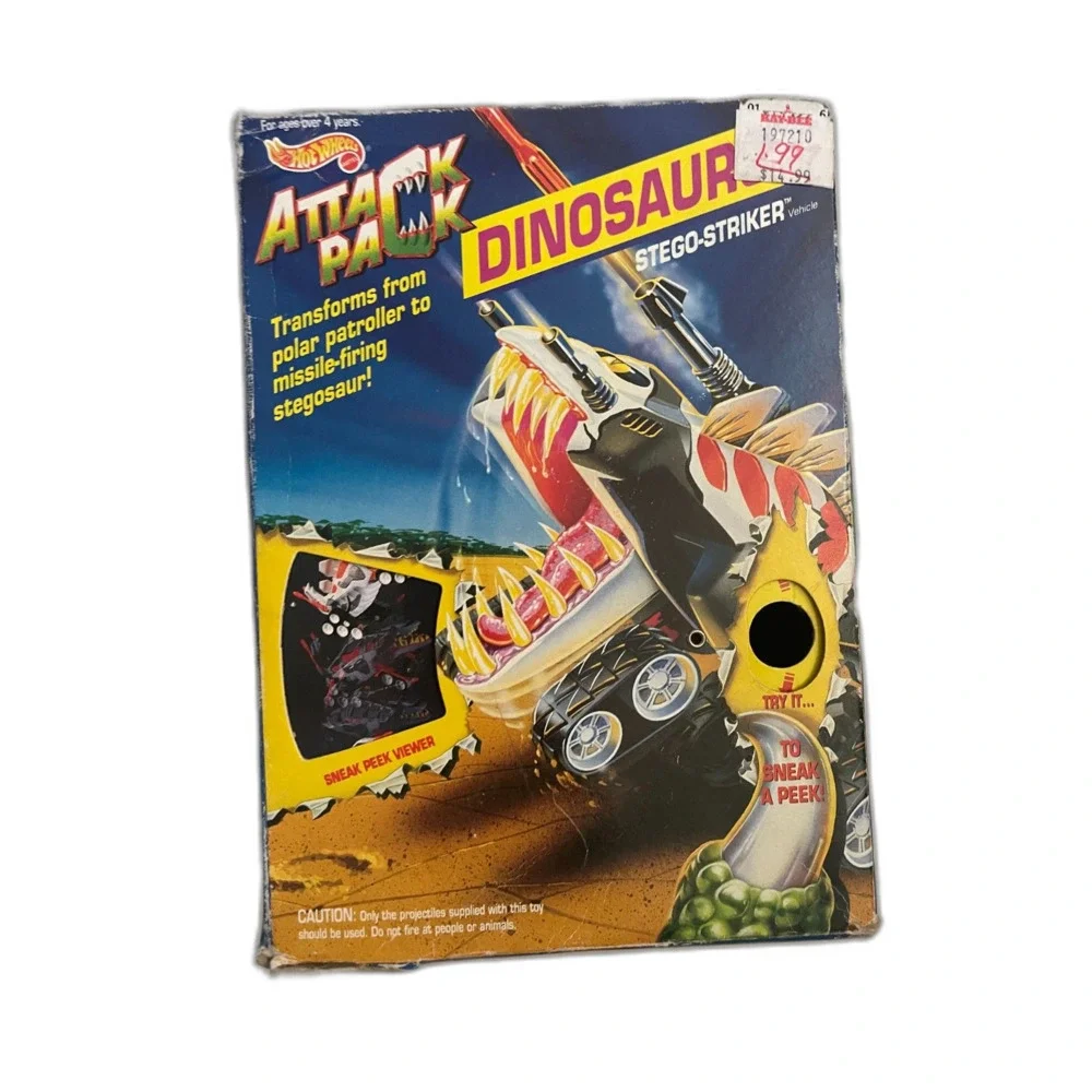 1993 Hot Wheels Attack Pack Dinosaurs Stego Striker Sealed MIB NOS Unopened MT